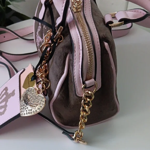 Juicy Couture Classic Scottie Dogs Pink and Brown Mini Satchel - Picture 5 of 10